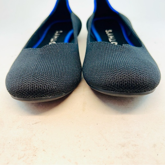Rothy's Black Round Toe The Flat Slip On Knit Ballet Flats, size 7 EU 37.5 - Picture 3 of 13